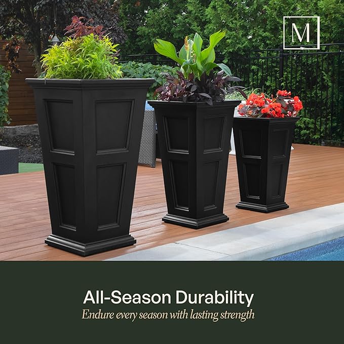 Mayne Fairfield 28-Inch Tall Planter, Weather-Resistant Planter - Image 4