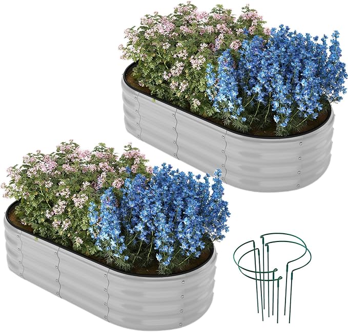Galvanized Metal Planter Raised Garden Bed Kit by ZFHgarden