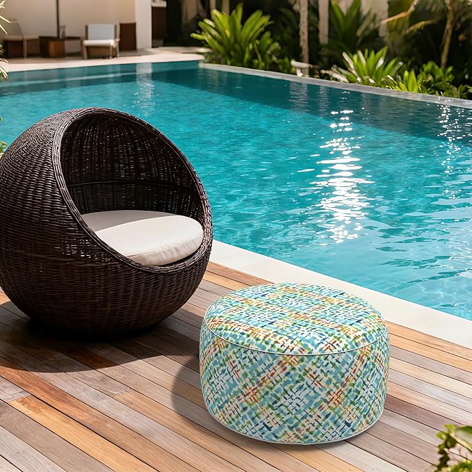 Outdoor Inflatable Stool Ottoman, All Weather Portable Footrest Stool, - Image 4