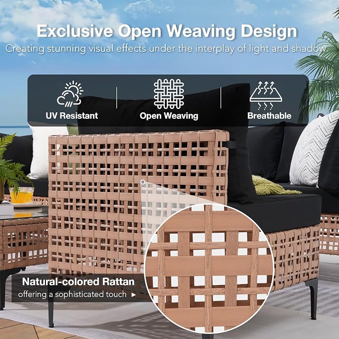 Patiorama 8 Piece Wicker Patio Furniture Set - Image 5