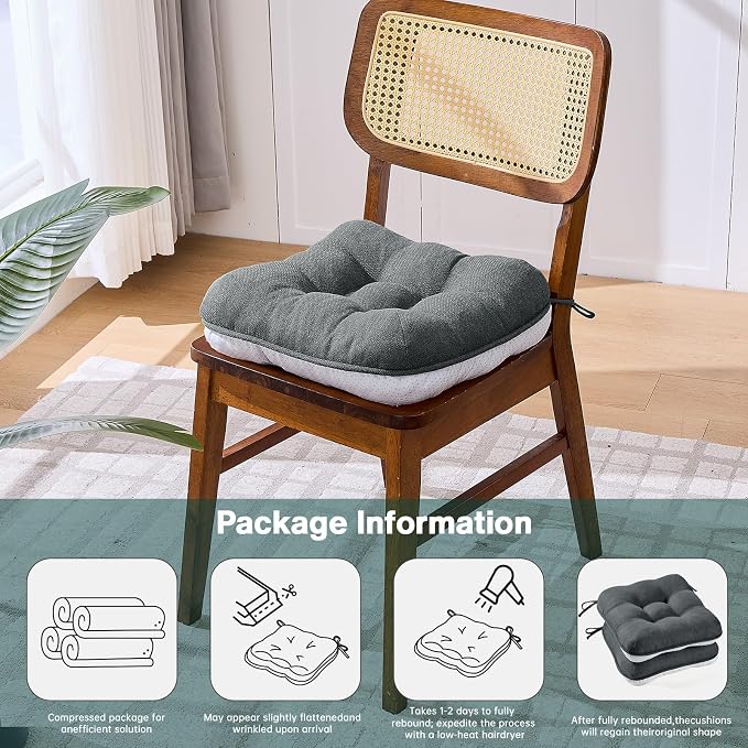 BETU Chair Cushions for Dining Chairs Set of 2, 3.5" Thick Kitchen Table Chair - Image 7