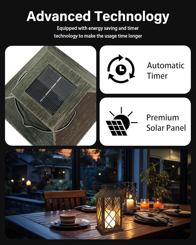 SHYMERY Solar Lantern, Outdoor Garden Hanging Lanterns, 2 Pack 14 Inch Lasts 3X - Image 8