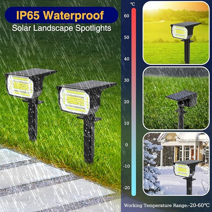 LOTMOS Solar Spot Lights Outdoor Waterproof IP67, 10 Pack Landscape Spotlights - Image 5