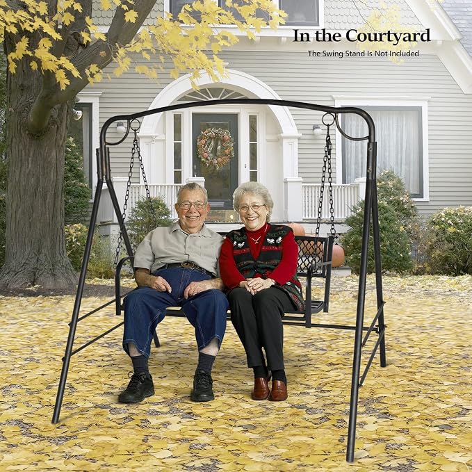 VINGLI Upgraded Metal Patio Porch Swing, 660 LBS Weight Capacity Steel Porch - Image 6