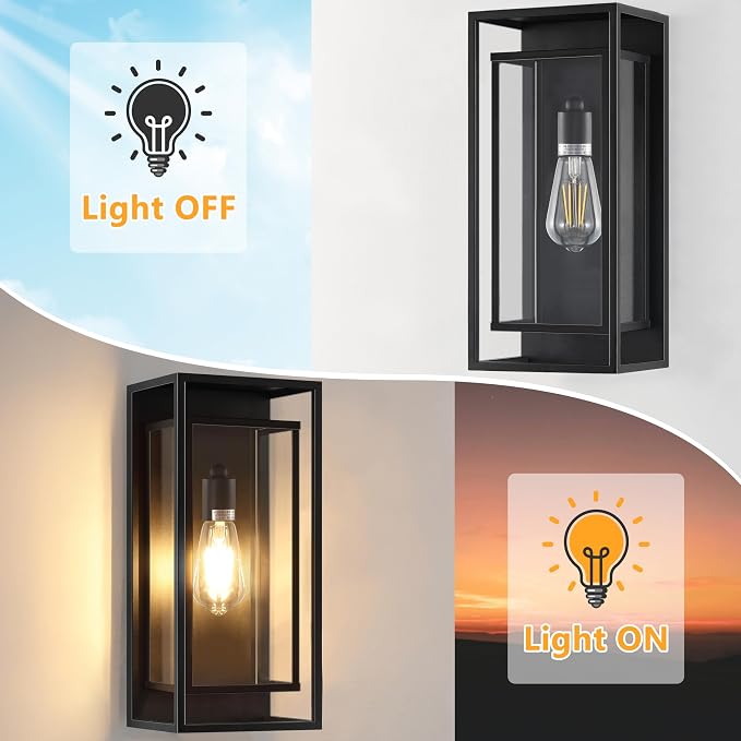 16.5'' Large Outdoor Wall Lights, 1 Pack Matte Black Exterior Waterproof - Image 6