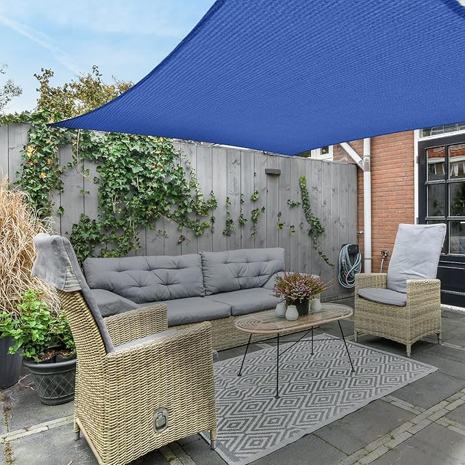AsterOutdoor Sun Shade Sail Rectangle 8' x 12' UV Block Canopy - Image 6