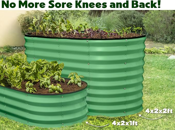 Plant & Plot Galvanized Raised Garden Beds Outdoor // 4×2×2 ft Planter Raised - Image 6