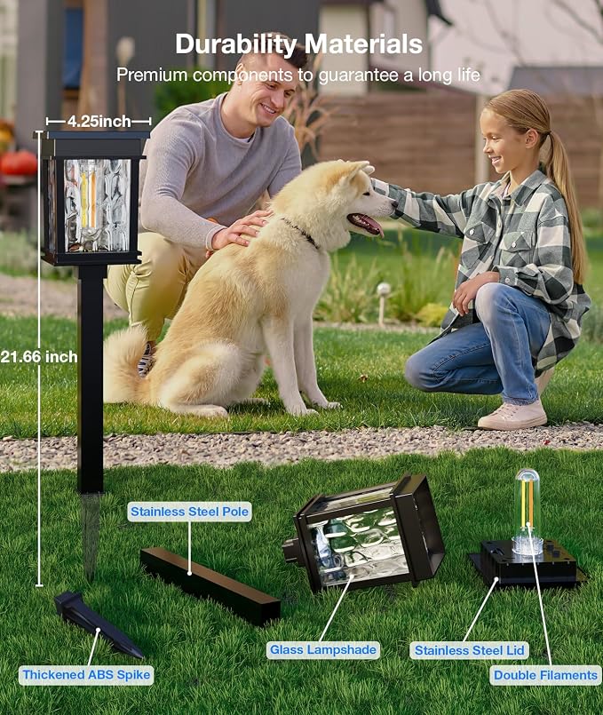 XMCOSY+ Solar Pathway Lights, 50 LM Bright Solar Lights, Garden Outdoor - Image 8