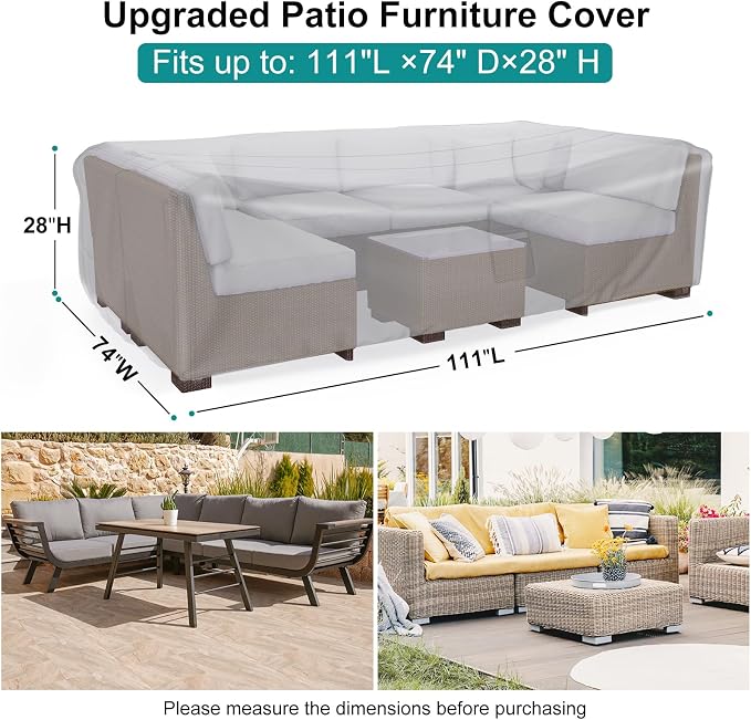 Patio Furniture Set Cover Waterproof, Heavy Duty Funiture Covers - Image 2