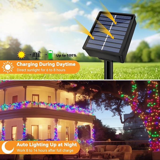 Solar String Lights Outdoor Waterproof 4 Pack Total 132ft 400LED 8 Modes - Image 4