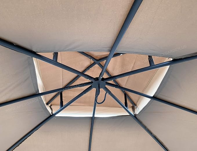 Canopy Top for Garden Treasures 10 ft x 10 ft Brown Metal Square Semi- Gazebo - Image 8