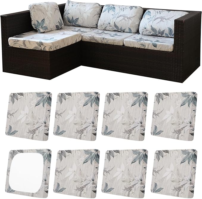 8Pcs Patio Cushion Covers, Outdoor Cushions Covers, Stretch Cushion Covers by Unknown