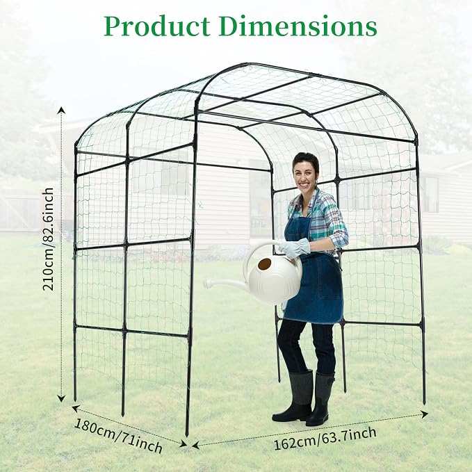 Garden Arch Trellis for Climbing Plants Outdoor, Cucumber Trellis for Raised Bed - Image 3