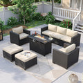 Aoxun Patio Furniture Set with Fire Pit Table, 6 Piece Outdoor Furniture Set by Aoxun