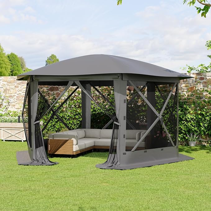 13x13FT 6-Sided Pop Up Gazebo Tent，One-Push Setup Canopy Tent - Image 7