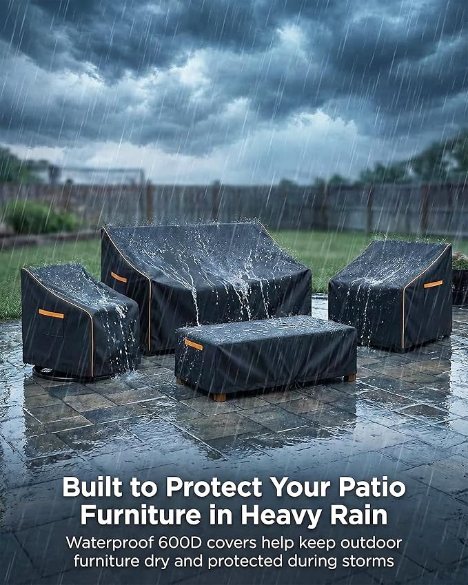 Outdoor Furniture Cover Waterproof, 4-Piece Patio Furniture Cover Set, 600D - Image 4
