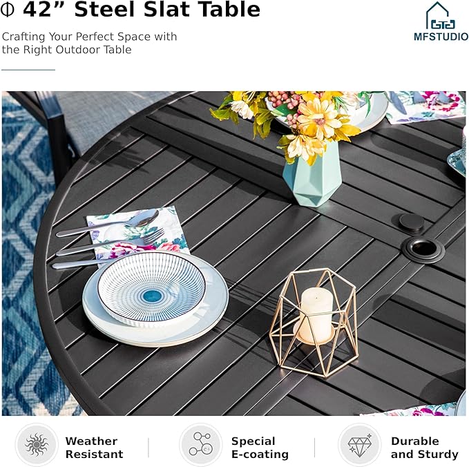 MFSTUDIO 42" Big Outdoor Dining Table - Image 4