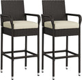 Yaheetech Outdoor Bar Stools Set of 2, Patio Wicker Chairs by Yaheetech