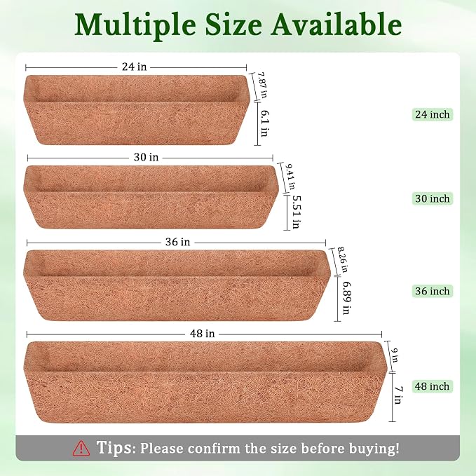 Halatool 4 Pack 36 Inch Trough Coco Fiber Replacement Window Box Liners - Image 2