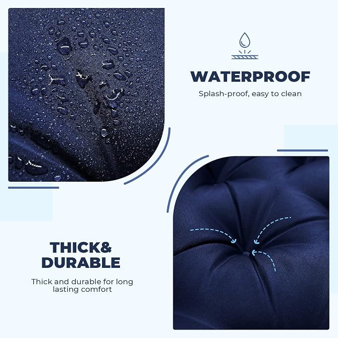 Porch Swing Cushions, Waterproof Swing Cushions Replacement - Image 3