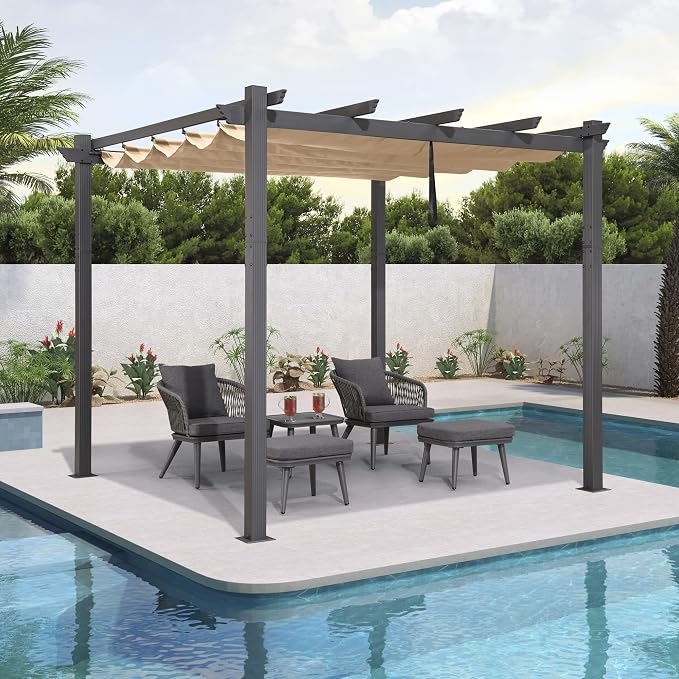 PURPLE LEAF 10' X 10' Outdoor Retractable Pergola - Image 2