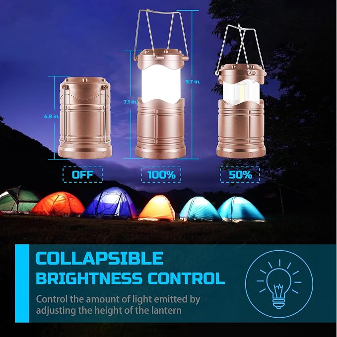 Lichamp LED Camping Lantern, 4 Pack Battery Powered Flashlight - Image 4