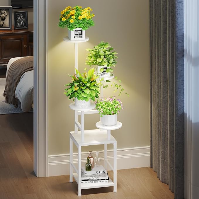 Plant Stand Indoor with Grow Light, 5-Tiered Tall Plant Stand Indoor, Metal by Homsorout