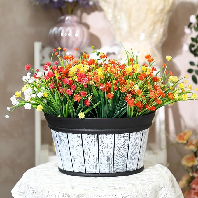 Layhit 6 Pcs Wall Hanging Planters Outdoor Pot Planter Wine Barrel Planter - Image 6