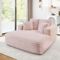 56" Oversized Chaise Lounge Chair Indoor, Plush Faux Fur Sleeper Sofa Couch Bed by JEEOHEY