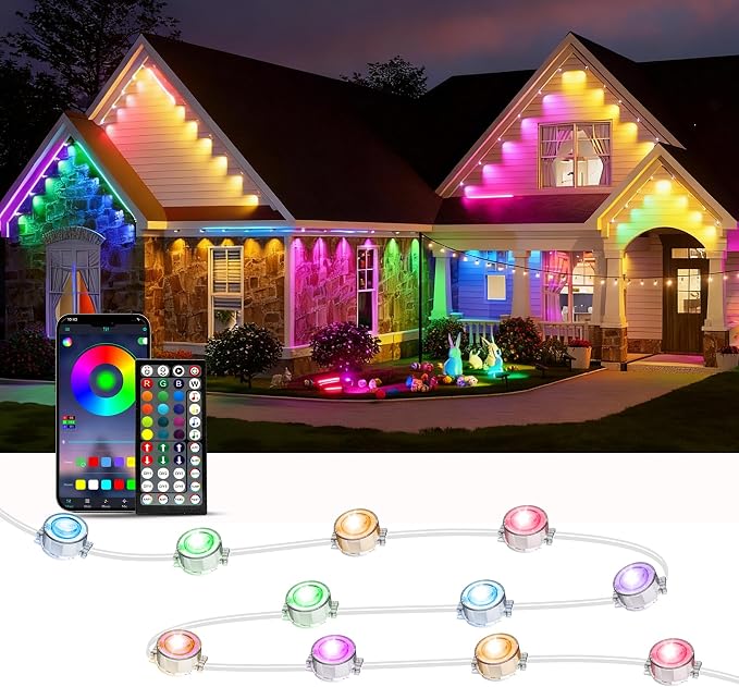 RGB Permanent Outdoor Lights, 50FT LED Eaves Lights by Unknown