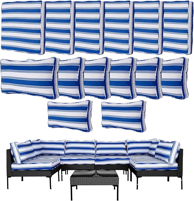 14Pcs Outdoor Cushion Covers Replacement Washable Waterproof UV w/Zipper by Frxeyaliz