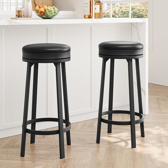 IDEALHOUSE 30'' Swivel Bar Stools Set of 2 - Image 3