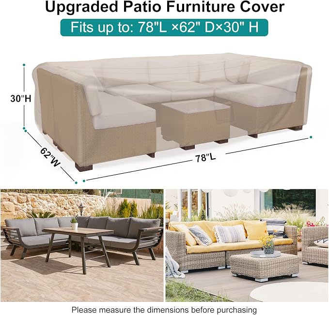 Patio Furniture Set Cover Waterproof, Heavy Duty Furniture Covers - Image 2