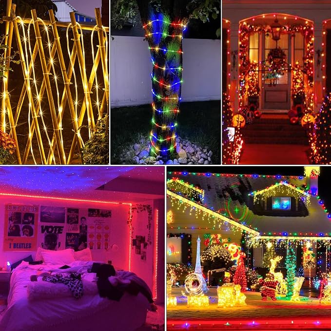 164Ft Rope Lights Outdoor, 500 LEDs 18 Colors Changing String Lights Plug in - Image 5
