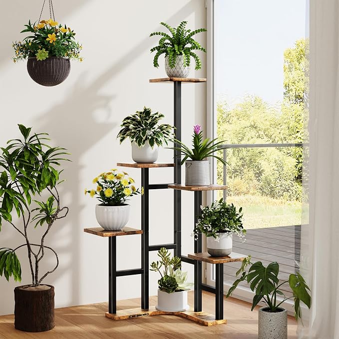 Corner Plant Stand Indoor, 6 Tiered Corner Plant Shelf Flower Stand - Image 8