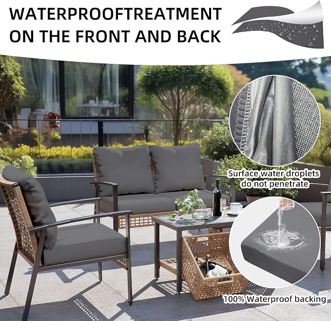 14Pcs Outdoor Cushion Covers, Patio Cushion Covers, Stretch Elastic Slipcovers - Image 3