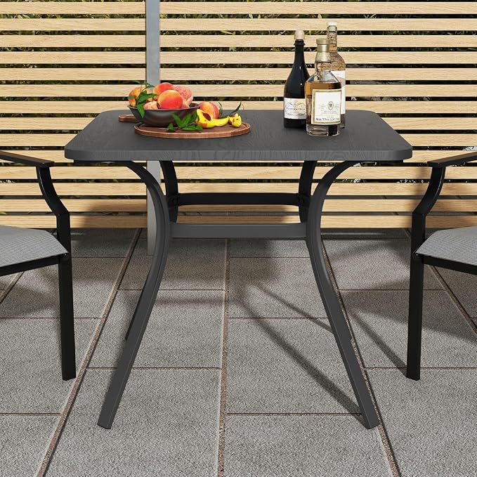Giantex Patio Dining Table, 32”x32”x29” Outdoor Table, Heavy-Duty Metal Square - Image 8
