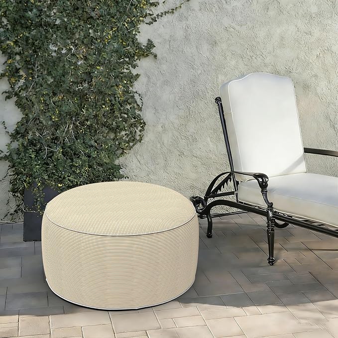 LVTXIII Indoor/Outdoor Extra Large Inflatable Ottoman Pouf D31 x H14 Inch - Image 2