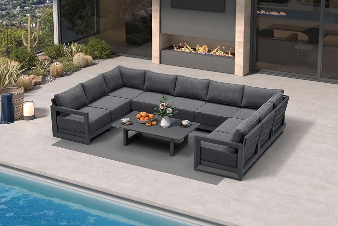 PURPLE LEAF Patio Furniture Set U-Shaped Outdoor Couch by Unknown