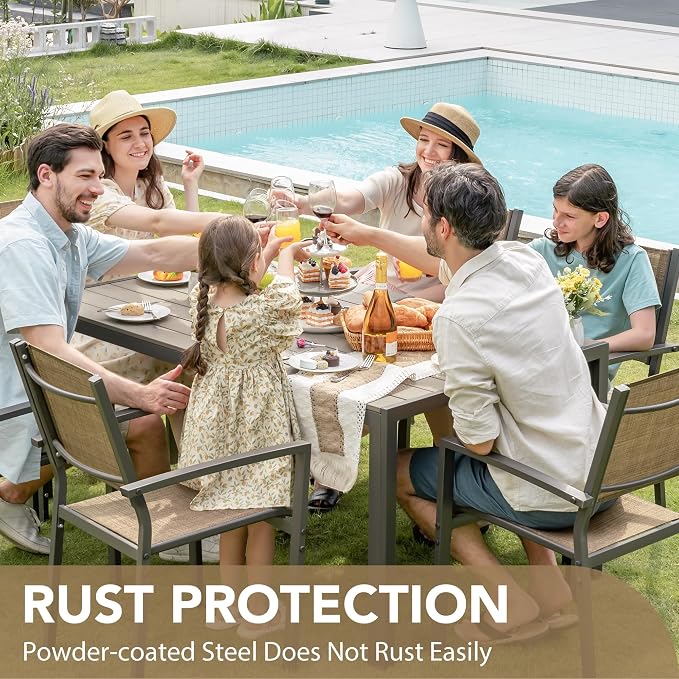 Devoko Patio Dining Set 7 Piece Outdoor Furniture - Image 2