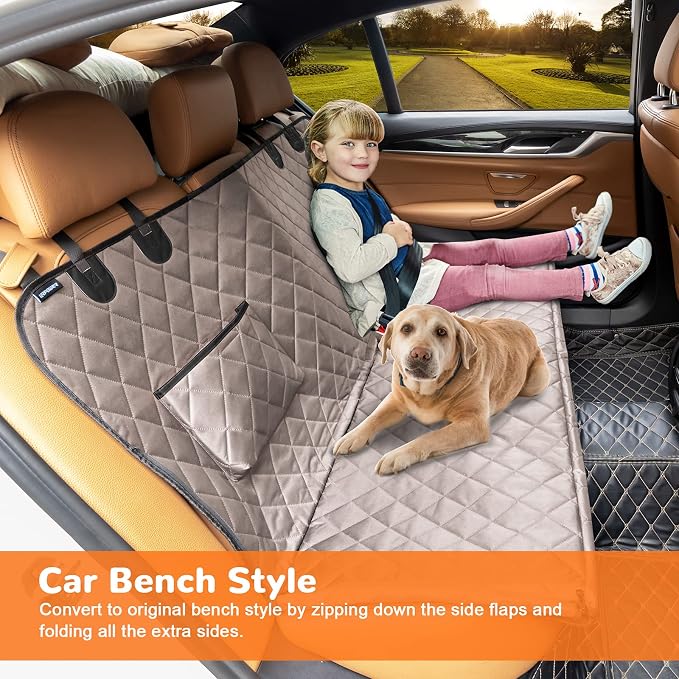 URPOWER Dog Car Seat Cover for Pets 100% Waterproof Seat Cover Hammock 600D - Image 3