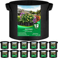 12-Pack 30 Gallon Thickened Non-Woven Grow Bags, Aeration Fabric Pots by JNYONG