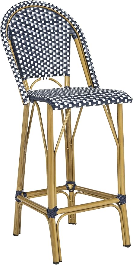 Safavieh PAT4008A Collection Ford Navy and White Indoor/Outdoor Stacking French - Image 4