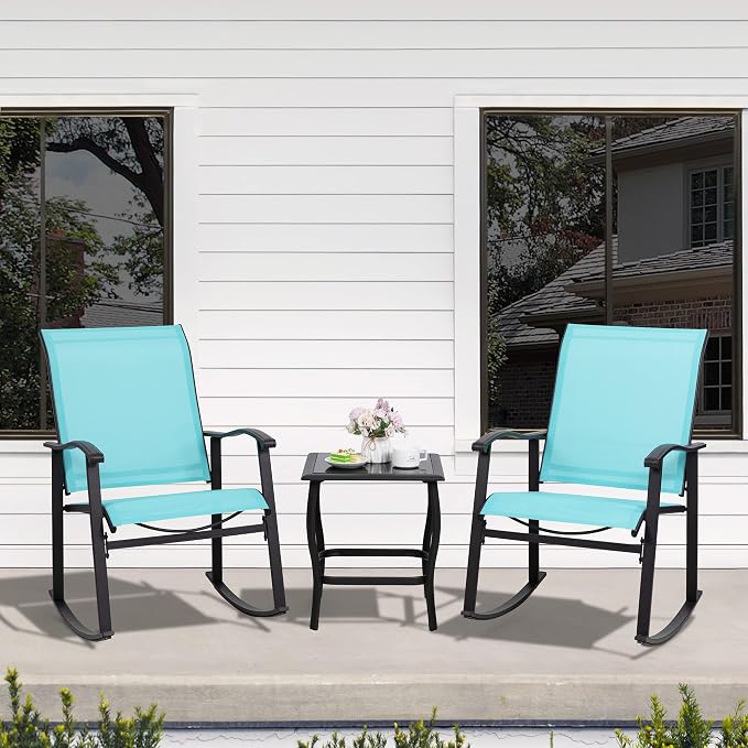 Shintenchi 3 Piece Rocking Bistro Set, Outdoor Furniture - Image 2