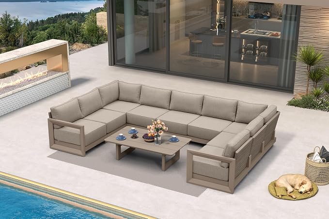 PURPLE LEAF Patio Furniture Set U-Shaped Outdoor Couch by Unknown