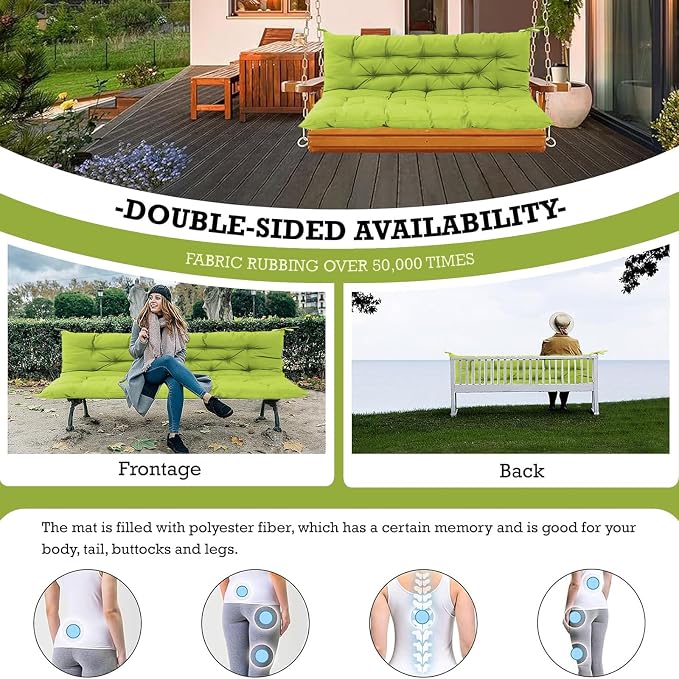 Outside Benches Cushion with Backrest, Thicken Waterproof Swing Cushions 2/3 - Image 7