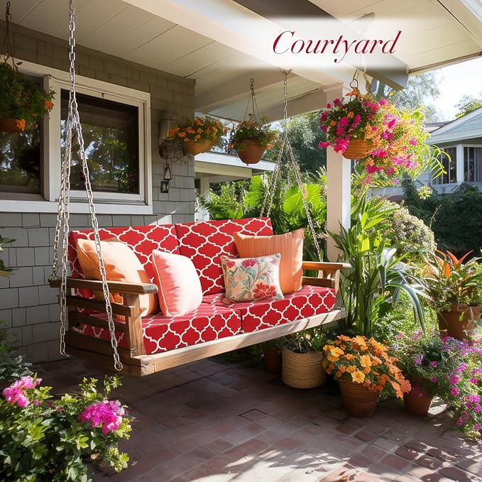 Newwiee 8 Pcs Stretch Patio Outdoor Cushion Covers Waterproof Replacement Sofa - Image 2