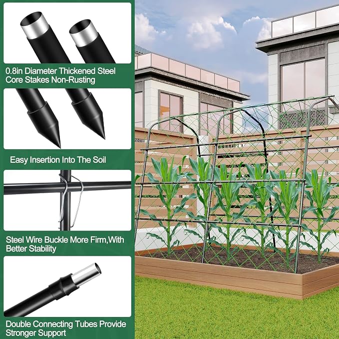 Tall Garden Arch Trellis for Climbing Plants Outdoor, 7.2 ft Walkway Trellis - Image 4