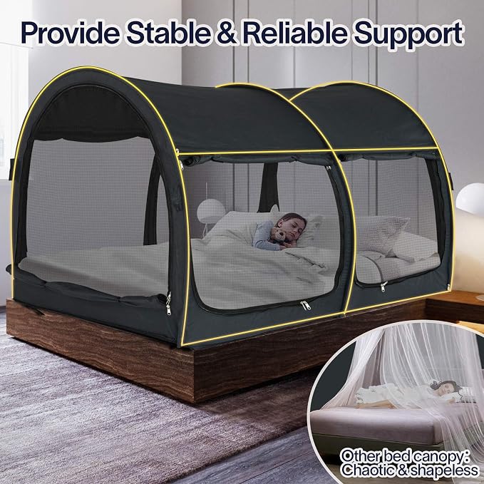 Alvantor® Bed Canopy Bed Tents 2-in-1 Dream Tents Privacy Space Twin Size - Image 4