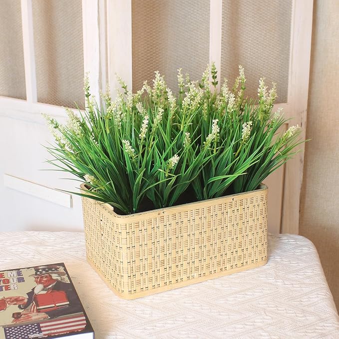 alyptus Outdoor Artificial Flowers 12 Bundles Plastic Plants Faux White Flower - Image 7